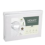 HOMFY Queen Premium Hypoallergenic Waterproof Mattress Protector, Deep Pocket Fitted Sheet (18