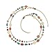 Bocar 2 Layer Long Link Chain Necklace Crystal Beaded for Women Party Long Necklace Gift