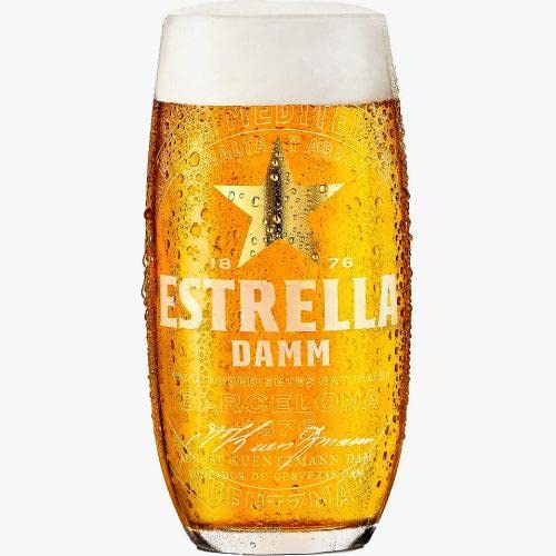 Estrella Beer Glass 330ml/33cl (1 Glass) - Gift Boxed - from GarageBar