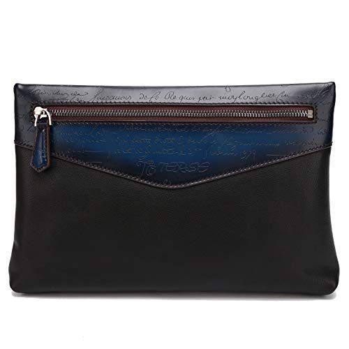 TERSE Clutch Bag for Men Genuine Leather Business Wallets Organizer Checkbook Handbags