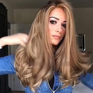 Amazon Com Best Synthetic Dark Blonde Long Curly Wigs Natural
