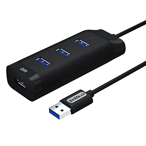 Aobiny Slim Size Design USB2.0 SuperSpeed 4-Port 5Gbps Hub with ON/Off Switch (BlackB)