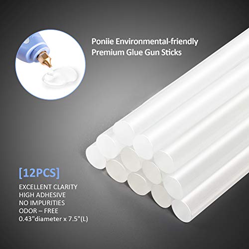 Poniie PN-G100 Dual Temp 60/100W Power Hot Melt Glue Gun Full Size with 12pcs Premium Glue Sticks for DIY Arts & Crafts, Christmas Decoration, Sealing/Repairs - Thumbnail 4