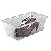Life Story 6 Liter Shoe, Accessory, and Closet Plastic Storage Box Multi-Purpose Lidded Stacking Tote Containers, Clear (30 Pack)