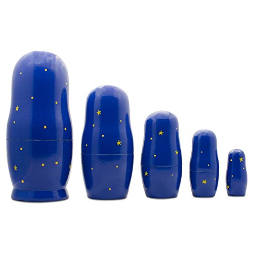 5.75" Set of 5 Nativity Scene Set Wooden Nesting Dolls