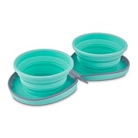 Good2Go Blue Zip & Sip Pet Bowl Duo for Dogs, 3.5 Cups, Standard