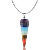 iSTONE 925 Sterling Silver Natural Crytral for Womens Pendant Necklace, Gemstone Birthstone with 17.8" Silver Chain Ladies
