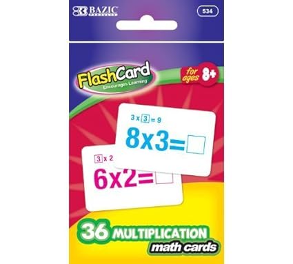 BAZIC Multiplication Flash Cards (36/Pack), Case Pack 24