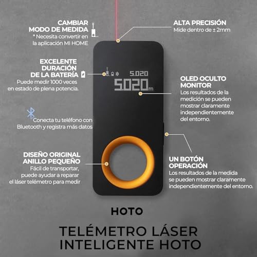 HOTO Laser Distance Meter 0.05-30m, Accuracy ±2mm, 2 Modes, M/FT Units, OLED Display, Type-C Charging, Laser Meter for Rooms, Ideal for General Home Use, Cadeau pour Homme