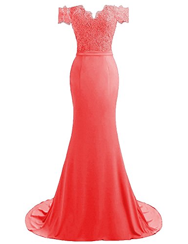 knee length dresses for ladies Strapless Coral Mermaid Dress with Draped Bust Coral / FR 36 main image 0