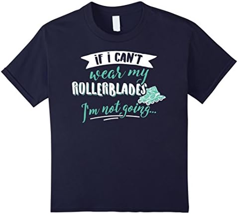 unisex-child Rollerblading T-Shirt for Women &amp; Girls - My Rollerblades! 8 Navy