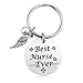Nurse Keychain Gifts for Women - Nursing Keychain Jewelry Perfect Nurses Appreciation Gift for Birthday Graduation Christmas, Stainless Steel, Best Nurse Ever