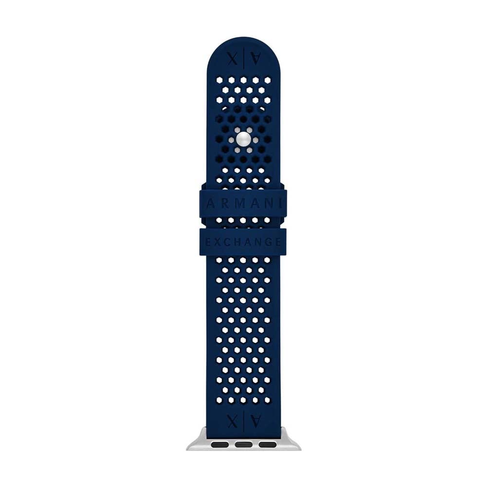 Armani Exchange Men's Silicone Band for Apple Watch®, Custom fit for 42/44/45mm with single button stud closure — image 1