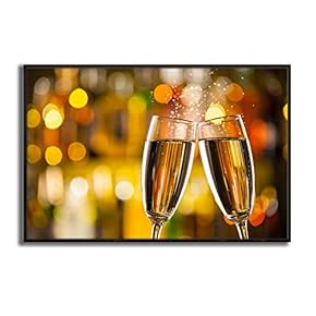Framed Canvas Wall Art Wine Cups Canvas Prints Home Artwork Decoration for Living Room,Bedroom - 16x24 inches