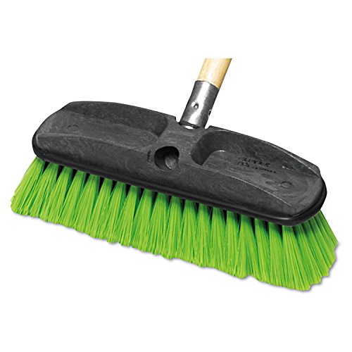 UPC 086876164251, Rubbermaid Commercial Plastic Block Wash Brush with Hole for Threaded or TapeRed Handle, Nylon Fill, 2.5-Inch Trim Length, 10-Inch Length, Green (FG9B7200)