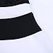 Womens Long Sleeve Black White Stripes Bodycon Swing Skater Party Short Dress (S)