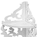 MyGift 2 Tier White Wall Mounted Pastoral Carved Floating Corner Shelf/Plant & Decor Display Rack