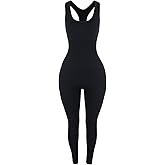 AUROLA Power Workout Jumpsuit for Women Yoga Gym Seamless One Piece Racerback Tummy Control Padded Bra Jumpsuit