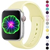 Laffav Compatible with iWatch Band 38mm 40mm, Small/Medium, Silicone Replacement Band Compatible with Apple Watch Series 4, Series 3, Series 2, Series 1, for Women Men, Mellow Yellow