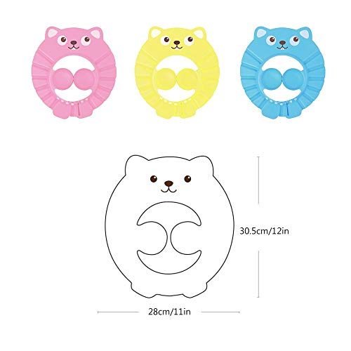 AOLVO Adjustable Baby Shower Hat,Bath Cap to Keep Safety & Suitable at Bath Shower Time for Little Angel/Princess,Shower Visor Protection Soft Cap with Ear Covers for Toddlers Kids