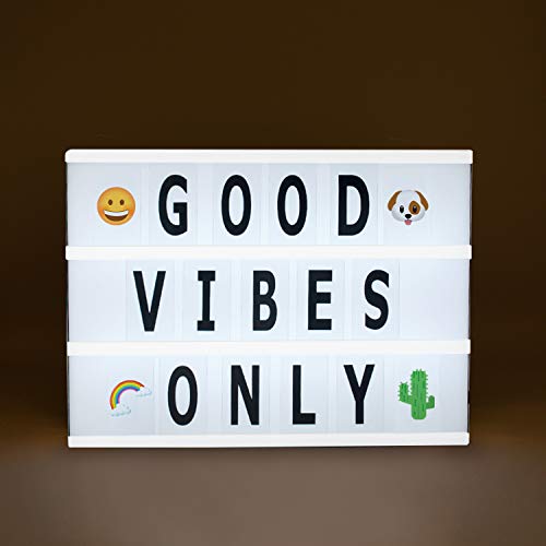 Brooklyn Lighting Company Battery and USB Cable Powered Cinematic Light Box, LED Light Box, Cinema Light Box, Letter Light Box with 300 Letters, LED Light and USB Cable, 8"x 6"x 2"
