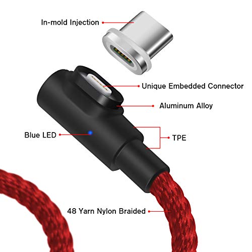 Digital Ant Gen-X Micro USB + USB-C/Type-C + i-Product 3 Tips in 1 Nylon Braided Magnetic Charging Cable, Support 3.0A Fast Charging & Data Transfer (Combined Packing, L-Shape)