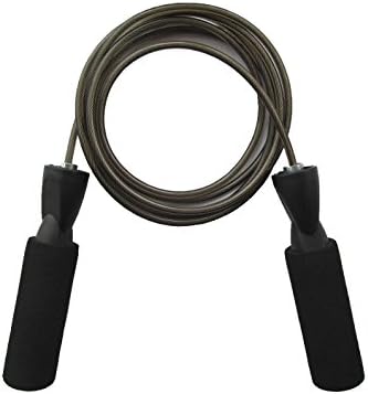 WANDEFUL Speed Jump Rope - Adjustable Coated Steel cable- With Ball Bearings for Boxing and Fitness (Black)