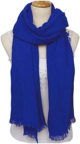 Women Large Pashmina Scarf Super Soft Cashmere Feel Shawl Wraps Winter Scarves (Blue)