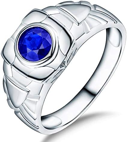 Lanmi 鑑別書付 計1 45ct 天然 サファイア 結婚指輪 メンズ リアル ダイヤモンド K18 ソリッド ホワイト ゴールド リング 9月誕生石