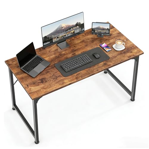 Brown Computer Desk, Gaming Writing Work Table for Home Office Bedroom Study, 120 * 50 * 75Cm