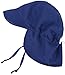 SimpliKids UPF 50+ UV Ray Sun Protection Baby Hat w/ Neck Flap & Drawstring,Navy,0-12 Months