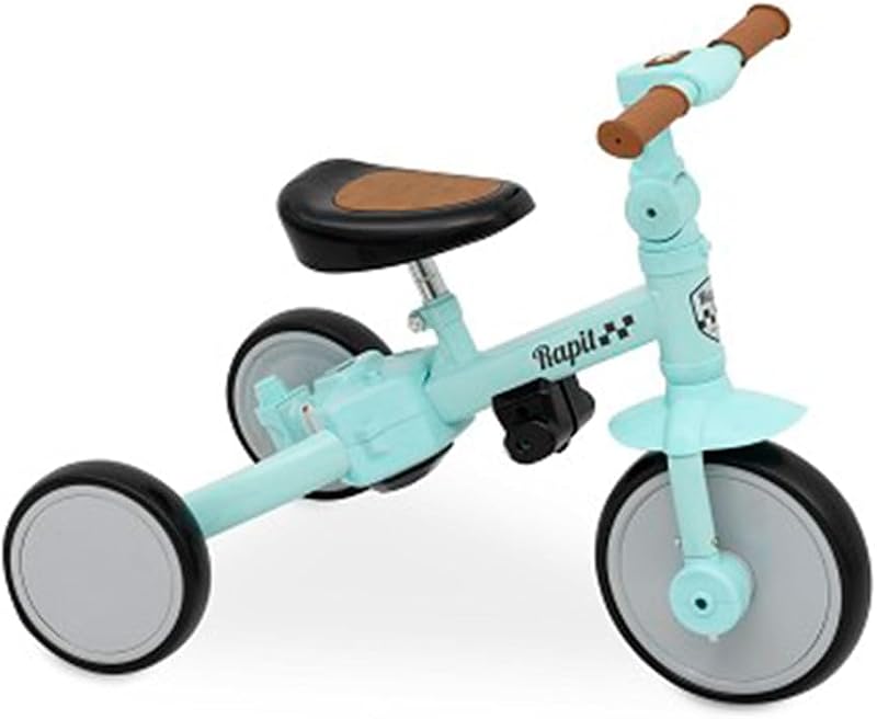Triciclo Evolutivo Bebé 5-em-1 | Bebé Triciclo Descapotável de 1 Ano em Bicicleta Sem Pedais | Bicicleta de Bebé & Passeio 1-5 Anos | Ajustável, Transformável e Estável (Verde)