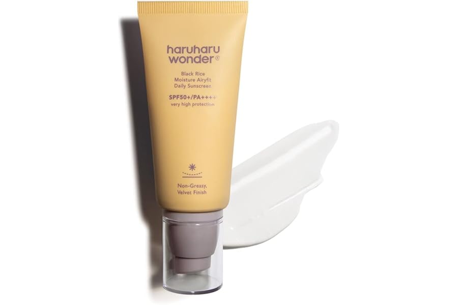 Haruharu Wonder Black Rice Moisture Airyfit Daily Sunscreen 1.69fl.oz – Velvet Finish, No White Cast, Hydrating, Moisturizing, Korean Skin Care, Vegan, Clean Beauty