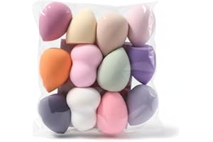Makeup Sponges, 12 Pack Multi-Color And Shape Beauty Blender Set, Latex-Free Super Soft Makeup Puffs for Liquid Foundation, C