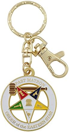 Past Matron Order of The Eastern Star Key Chain with Purse Hook/Belt Clip