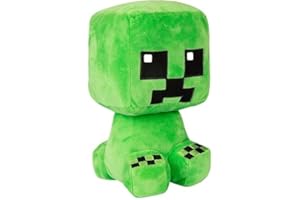 XSLWAN ponpom Crafter Creeper Plush Stuffed Toy, Green, 8.75" Tall