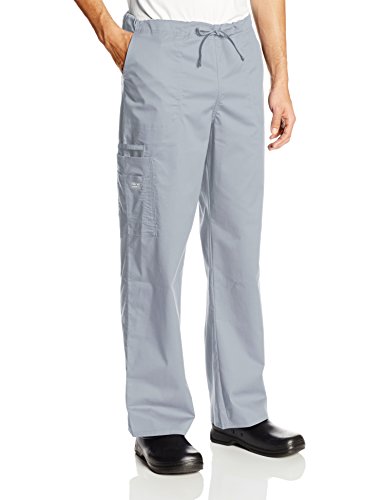 Cherokee Men's Ww Core Stretch Unisex Drawstring Cargo Scrub Pant, Grey, Medium