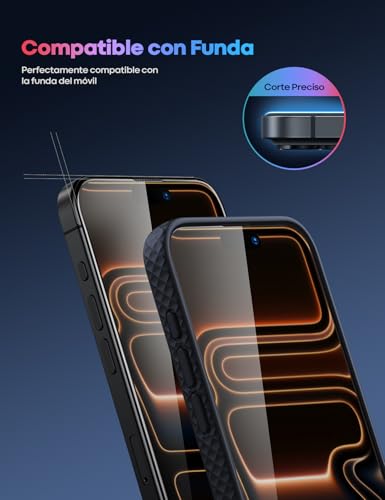 Lamicall Mica para iPhone 17 Pro Max - [Top 9H Película de Vidrio Templado], Marco de Instalación Fácil, 0 Burbujas, AntiHuellas, Protector de Pantalla para iPhone 17 Pro Max (6.9") - 2 Piezas
