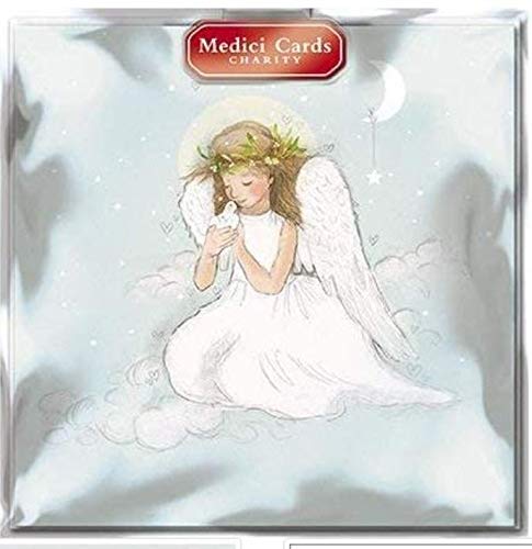 Medici Pack of 6 Premium Charity Christmas Cards - Religious Angel & Dove - Pack of 6 Religious Christmas Cards - Sold in Aid of UK Charities