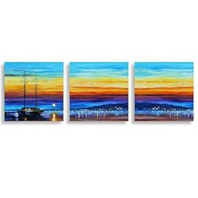 3 Piece Canvas Wall Art for Living Room Bedroom Home Artwork Romantic Autumn Scenery Paintings Ready to Hang - 12"x12"x3 Panels