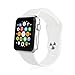 iXCC Apple Watch Soft Silicone Replacement Sport Band with Pin and Tuck Closure and Secure Apple Lugs – 42mm – White