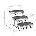 Amalfi Decor 3 Tier Dessert Cupcake Stand, Rectangular Metal Plate Tower Tray Holder with Crystals, Silver