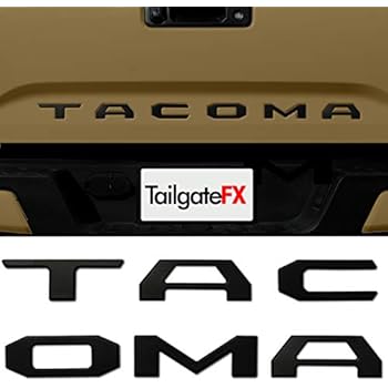 TACOMA 2016-2020 TAILGATE Insert/Emblem Raised Lettering 3D MATTE BLACK