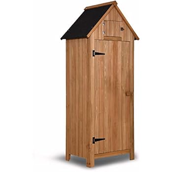 MCombo Outdoor Storage Cabinet Tool Shed Wooden Garden Shed Organizer Wooden Lockers with Fir Wood (70