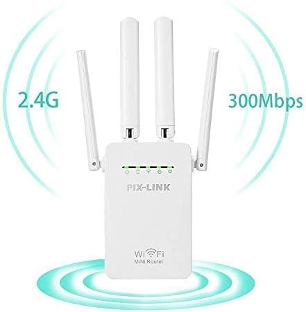 Wifi Repeater, KeepTpeeK Wifi Range Extender 300Mbps 2.4GHz Signal Internet Extender Amplifier Wifi Booster with Four Antennas