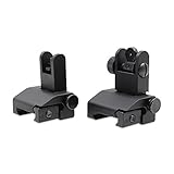 SOUFORCE AR 15 Backup Iron Sight, Flip Up Rapid Transition Front and Rear BUIS Iron Sights Set for Rifles Picatinny Rails