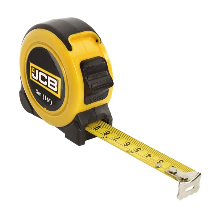JCB Tape Measure Twin Pack With 3m And 5m Tape, 19mm Blade Width, Nylon Coated Blade With Double Sided Print, Shock Resistant Abs Body With Rubber Cushion Grip