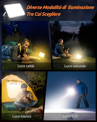 Eventek LED Camping Lamp 4000LM, 20000mAh Portable Power Bank Up to 144 Hours, 4 Light Modes IPX5 Waterproof Rechargeable Camping Lamp for Tent, Emergency