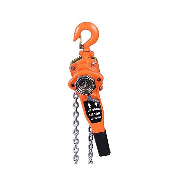 Ejoyous 0,75 T Kettenzug, Flaschenzug Hebezug Kettenflaschenzug Seilzug Kran Kette Block Hoist Ratchet Hoist Ratsche… – Bild 5