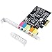 QNINE PCIe Sound Card for PC Windows 10, PCI Express Desktop Sound Adapter with Low Profile Bracket, 3D Stereo PCIe Audio Card for Windows XP 7 8